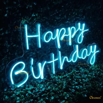 Mini Happy Birthday Neon Sign Light | 12" x 24"