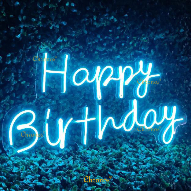 Mini Happy Birthday Neon Sign Light | 12" x 24"