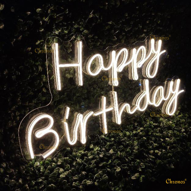 Mini Happy Birthday Neon Sign Light | 12" x 24"