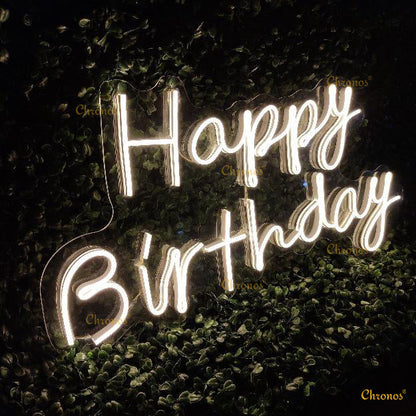 Mini Happy Birthday Neon Sign Light | 12" x 24"