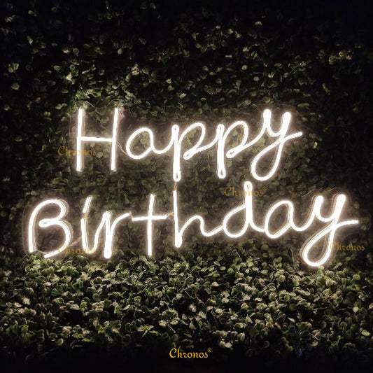 Mini Happy Birthday Neon Sign Light | 12" x 24"