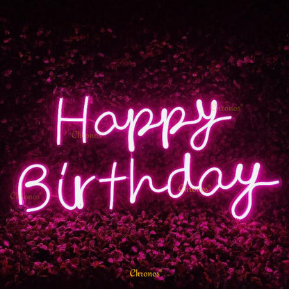 Mini Happy Birthday Neon Sign Light | 12" x 24"