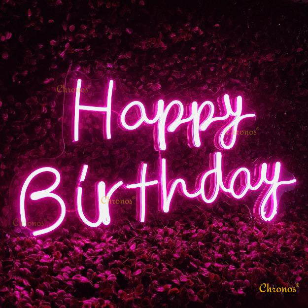 Mini Happy Birthday Neon Sign Light | 12" x 24"