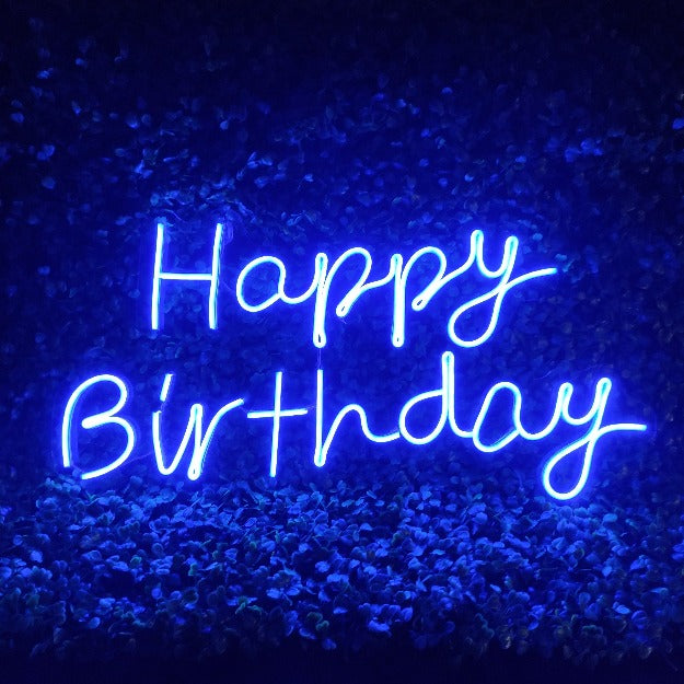 Mini Happy Birthday Neon Sign Light | 12" x 24"