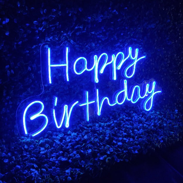 Mini Happy Birthday Neon Sign Light | 12" x 24"