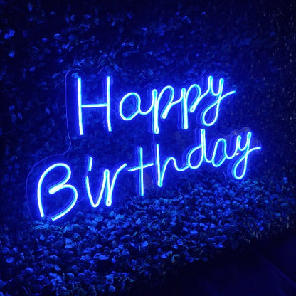 Mini Happy Birthday Neon Sign Light | 12" x 24"