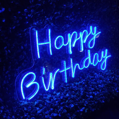 Mini Happy Birthday Neon Sign Light | 12" x 24"