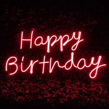 Mini Happy Birthday Neon Sign Light | 12" x 24"