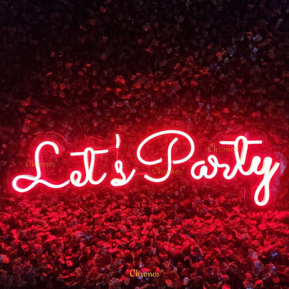 Mini Let's Party Neon Sign Light