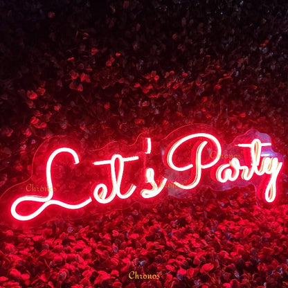 Mini Let's Party Neon Sign Light