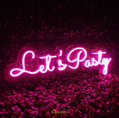 Mini Let's Party Neon Sign Light