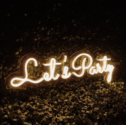 Mini Let's Party Neon Sign Light