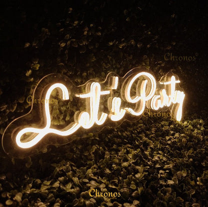 Mini Let's Party Neon Sign Light