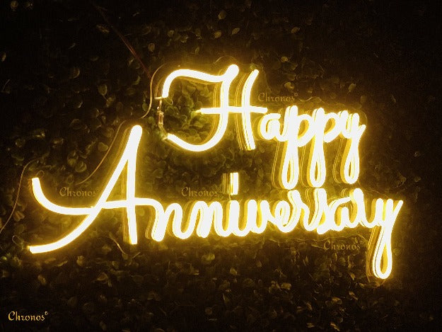 Mini Happy Anniversary Neon Sign Light