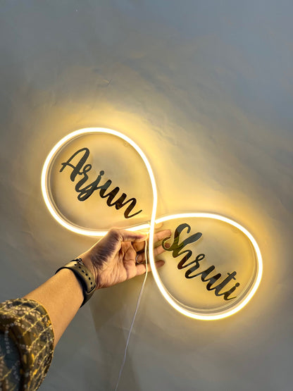 Neon infinity lit lamp