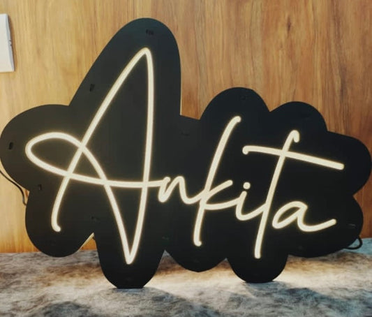 Wooden Name LED Table Stand