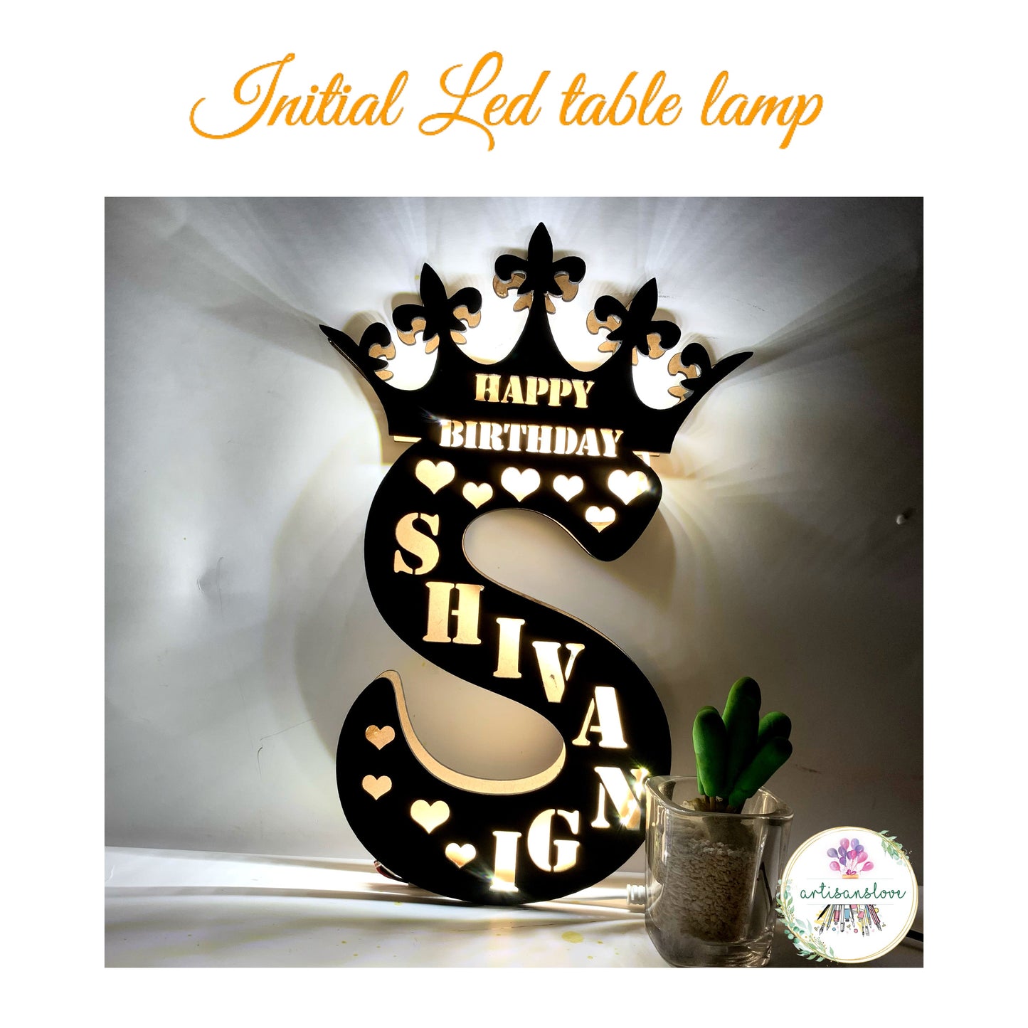 Initial with name LED Table Stand