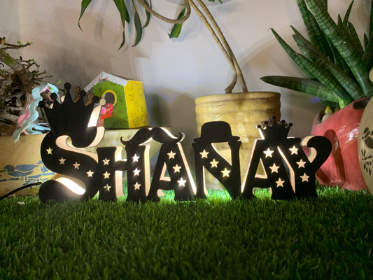 LED Name cutout Table Lamp