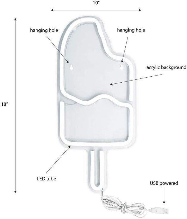 Ice Candy Neon Sign Light Wall Hanging | USB Operated
