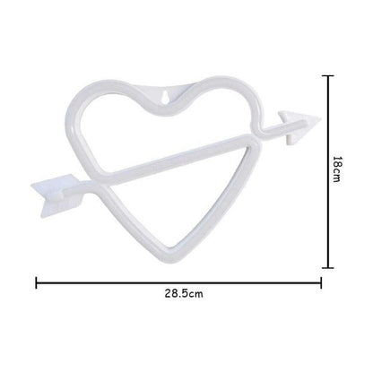 Cupid Heart Neon Sign Light | Battery & USB Operated