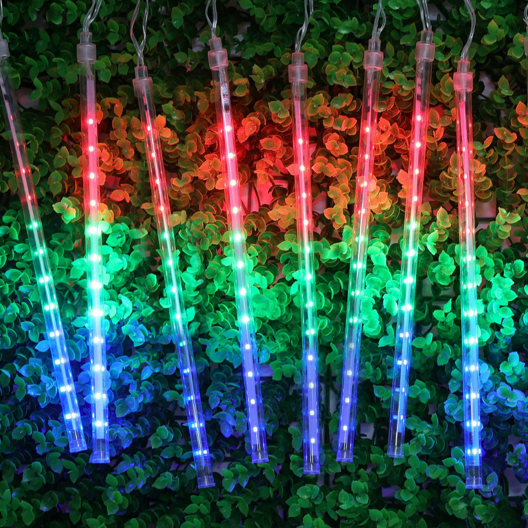 Meteor Shower Drop Decorative LED Light - Set of 8 Lights - Multi