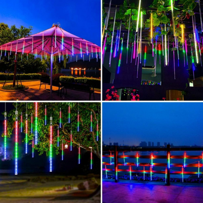Meteor Shower Drop Decorative LED Light - Set of 8 Lights - Multi
