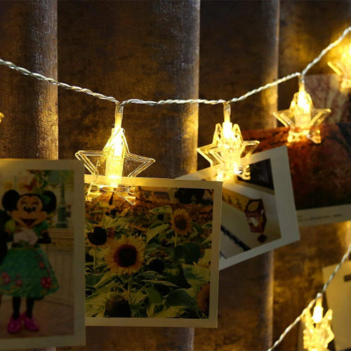 Star Photo Clip Lights - Warm White LED