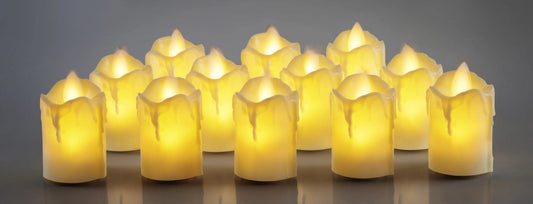 LED Moving Wick Candle | Pack of 12 | 2" | Dripping Candles