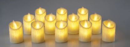 LED Moving Wick Candle | Pack of 12 | 2" | Plain Candles