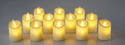 LED Moving Wick Candle | Pack of 12 | 2" | Plain Candles