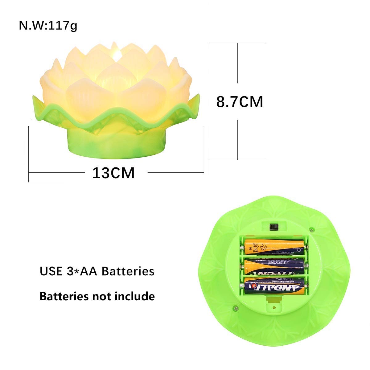 LED Moving Wick Lotus Flower Candle