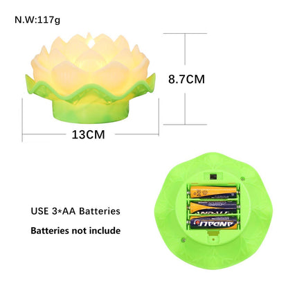 LED Moving Wick Lotus Flower Candle