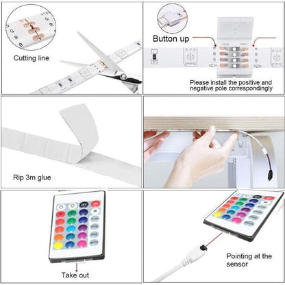 LED Strip Light RGB Multicolor 5050 | 16 Color 24 Key Remote Control