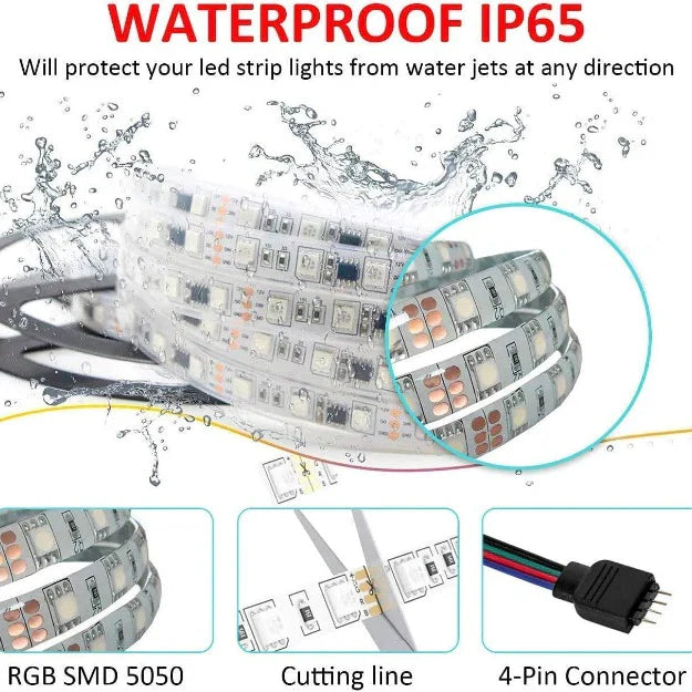 LED Strip Light RGB Multicolor 5050 | 16 Color 24 Key Remote Control