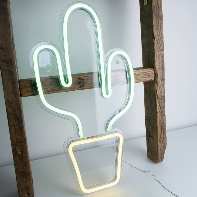Cactus Neon Sign Light Wall Hanging | USB Operated