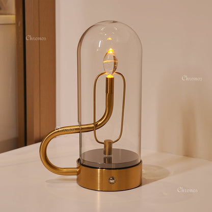Lumina Magnetic Swinging Flame Glass Shade Candle Lamp