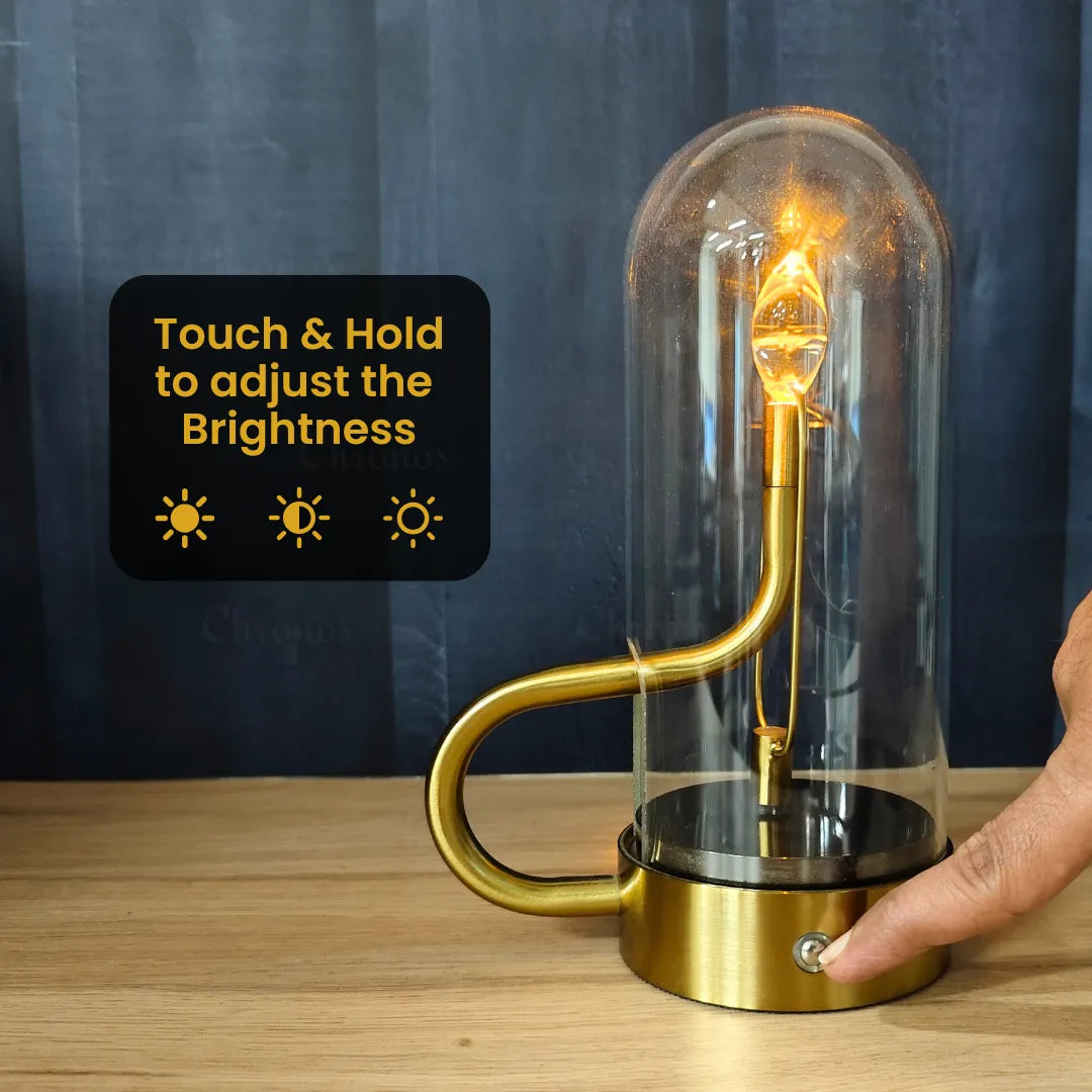 Lumina Magnetic Swinging Flame Glass Shade Candle Lamp