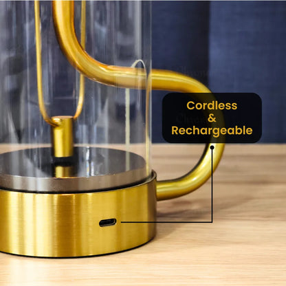 Lumina Magnetic Swinging Flame Glass Shade Candle Lamp