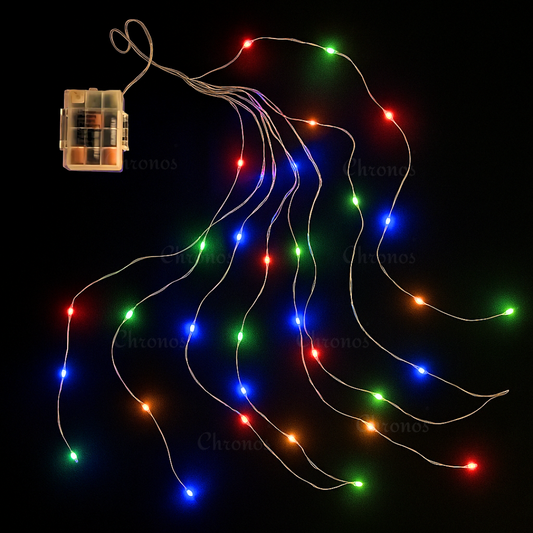 Copper Wire Fairy LED Lights with Waterfall Effect | Battery Operated | 8 Function Remote Control | Multi LED
