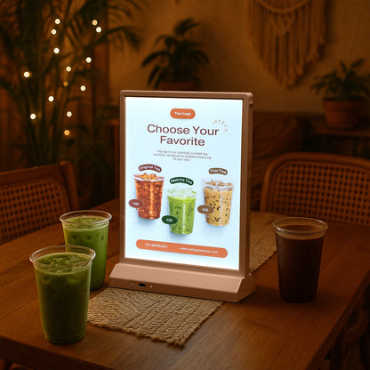 Rechargeable Dual-Sided LED Light Box | Tabletop Sign Board for Restaurants, Bars & Retail Stores – A4/A5/A6, White