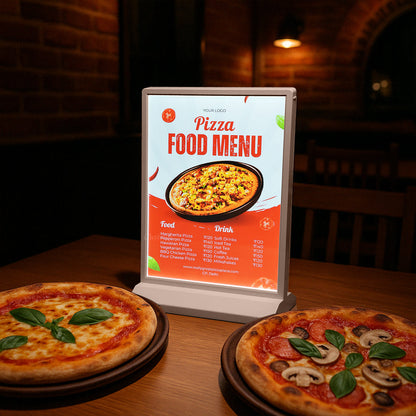 Rechargeable Dual-Sided LED Light Box | Tabletop Sign Board for Restaurants, Bars & Retail Stores – A4/A5/A6, White