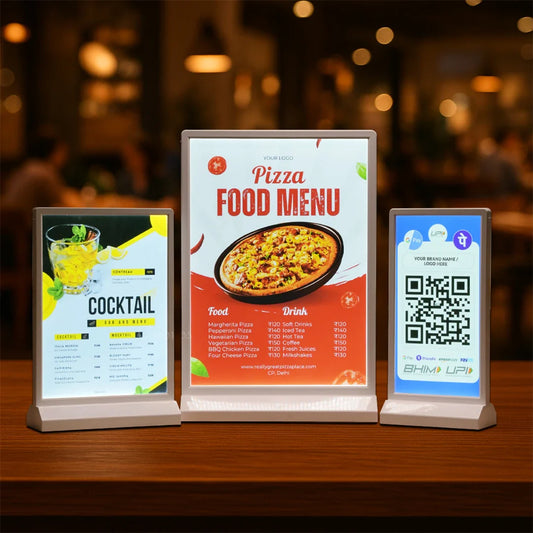 Rechargeable Dual-Sided LED Light Box | Tabletop Sign Board for Restaurants, Bars & Retail Stores – A4/A5/A6, White