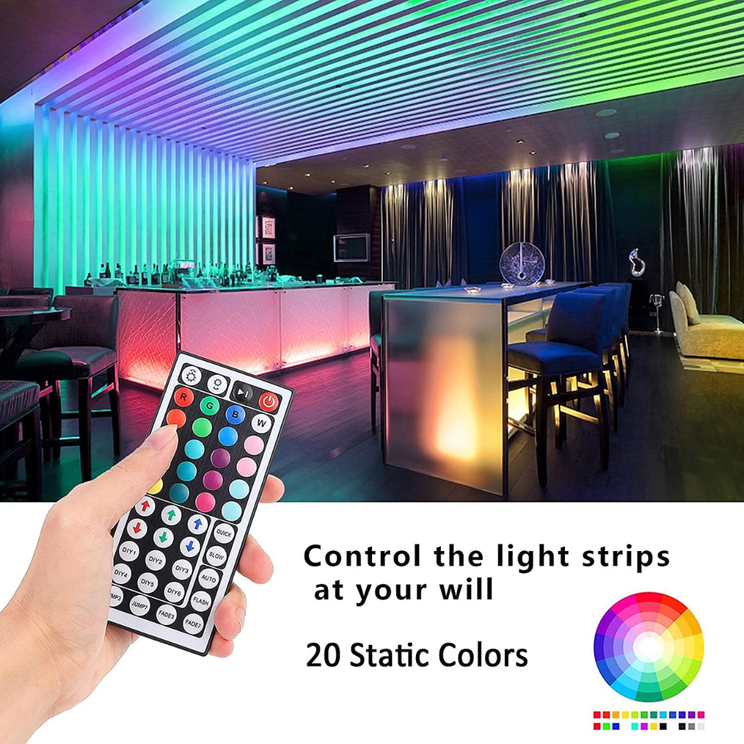 Mini RGB LED Strip Light Controller with 44 Keys IR Remote Controller