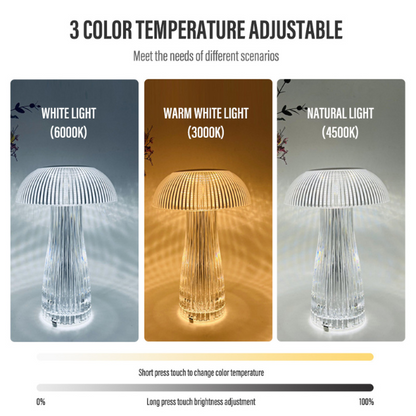 Mushroom Reflection Portable LED Crystal Table Lamp