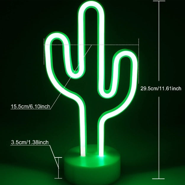Cactus Neon Sign Table Lamp | Battery & USB Operated