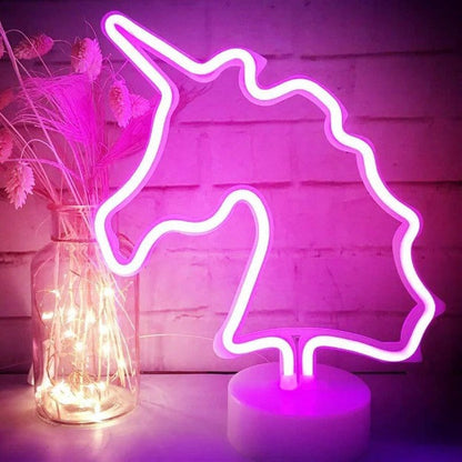 Unicorn Neon Sign Table Lamp | Battery & USB Operated