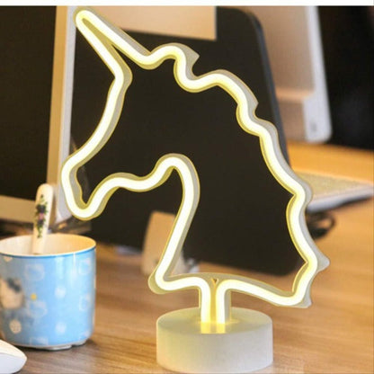 Unicorn Neon Sign Table Lamp | Battery & USB Operated