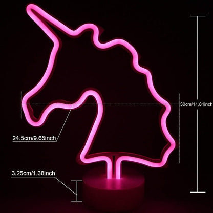 Unicorn Neon Sign Table Lamp | Battery & USB Operated