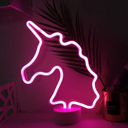 Unicorn Neon Sign Table Lamp | Battery & USB Operated