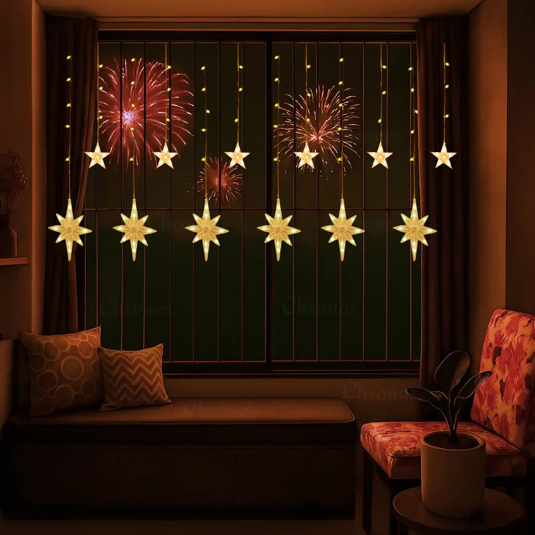 Polar Star Curtain Lights | Warm White LED